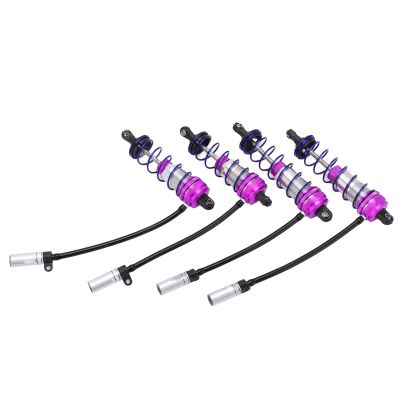 4Pcs Set 92mm Front 105mm Rear Oil Damper Suspension for 1/10 RC Car Truggy Truck Hongnor (Purple)