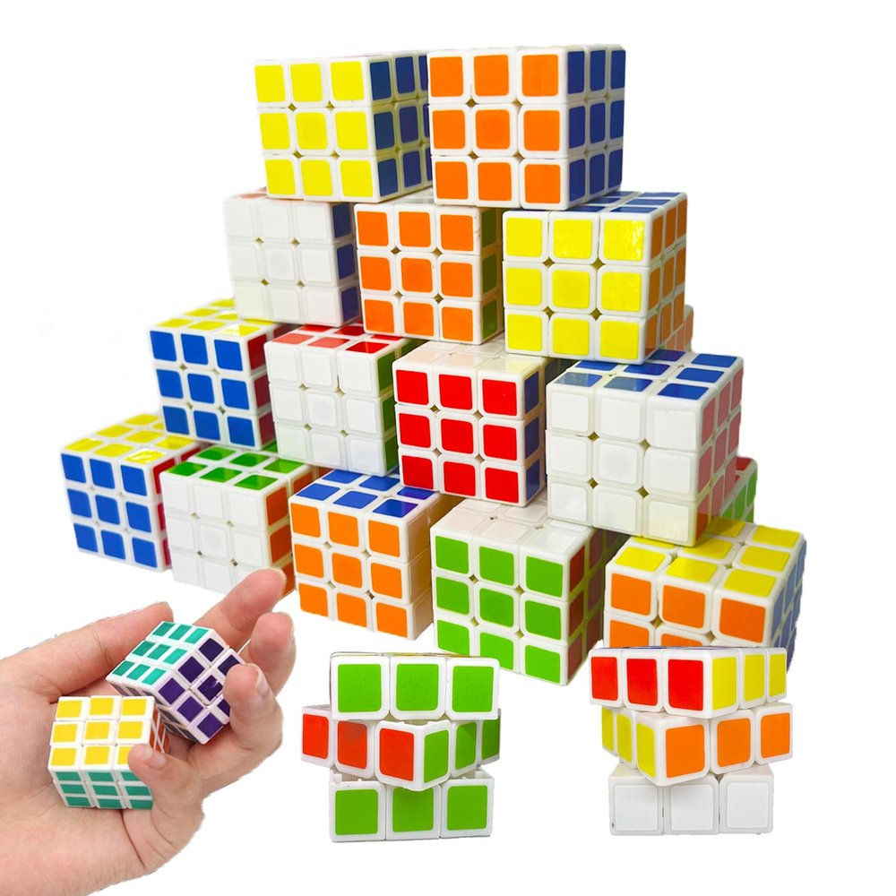 24 Pack Mini Cube Puzzle Party Favors for Kids, 1.18in 3x3 Magic Cube School Rewards & Classroom Prize for Students, Birthday Party Favors Easter Christmas Stocking Stuffers Gifts for Kids