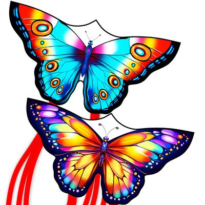 2 Pack Colorful Butterfly Kites for Kids & Adults - Easy to Fly, Vibrant Designs, Durable Outdoor Kites for Beach, Park, Family Fun - Great Gift for Boys, Girls, Birthday & Summer Activities