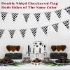 100 Ft Checkered Flag Banner, 48 Pcs Black and White Checkered Pennant Banner Flags on a String, Birthday Decorations for Nascar, Race Car, Hot Wheels, Racing Themed Party view 2