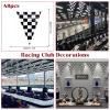 100 Ft Checkered Flag Banner, 48 Pcs Black and White Checkered Pennant Banner Flags on a String, Birthday Decorations for Nascar, Race Car, Hot Wheels, Racing Themed Party view 3