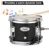 3 Piece Kids Drum Set with Cymbal, 2 Drumsticks, Pedal, 2 Tom,Beginner Junior Drum Kit with Throne Stool, Musical Instruments for Boys and Girls, Black view 3