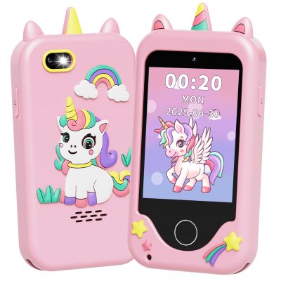 Kids Smart Phone for Girls - Toddler Christmas Birthday Gift for Age 3-10, Learning Toys with 2.8" Touchscreen, Dual Cameras, Music,Video Player, Game, 8G SD Card