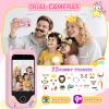 Kids Smart Phone for Girls - Toddler Christmas Birthday Gift for Age 3-10, Learning Toys with 2.8" Touchscreen, Dual Cameras, Music,Video Player, Game, 8G SD Card view 3