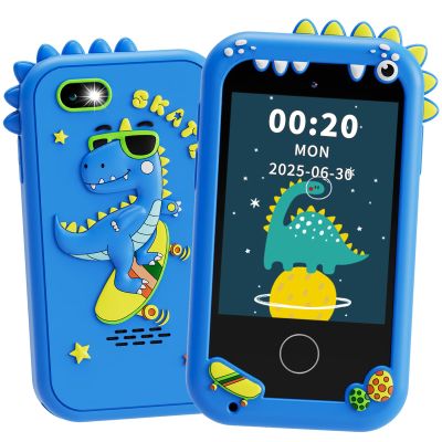 Kids Smart Phone Toys for Boys - Dinosaurs Gift Toys for Boys Ages 3-10 Christmas Birthday Gifts, Learning Toys with 2.8" Touchscreen, Music,Video Player, Game, 8G SD Card