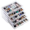 5-Drawer Rock Display Case With 90 Compartments, Clear Acrylic Organizer Box For Fossils, Gemstones, Jewelry, Removable Velvet Inserts For Safe Storage view 1