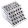 5-Drawer Rock Display Case With 90 Compartments, Clear Acrylic Organizer Box For Fossils, Gemstones, Jewelry, Removable Velvet Inserts For Safe Storage view 3