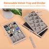5-Drawer Rock Display Case With 90 Compartments, Clear Acrylic Organizer Box For Fossils, Gemstones, Jewelry, Removable Velvet Inserts For Safe Storage view 4