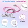Phobby Kids Stethoscope Toy, 10 Pack Real Working Stethoscope Toy for Toddler 3 4 5, Doctor Play Set for Role Play, Medical Pretend Playset for Boys Girls Birthday (Blue and Pink) view 2