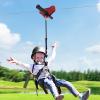 Seoqudcty 120ft Zipline Kit with Stainless Steel Spring Brake, 330lbs Capacity Backyard Zip Line Set for Kids, Complete Safety Harness & Helmet Included view 2