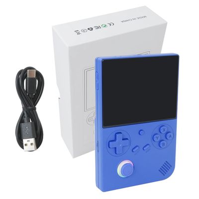 Portable Handheld Retro Video Game Console, 4-inchIPS Screen, 64GB, Built-in 5000+ Games, Vibration Motor, Music Player, e-Book Reader, Customize Colors & Cool Lighting Effects(Blue)