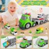 IJIGU Truck Toys for Toddler 1, 2, 3, 4 Year Old Boy, City Sanitation Transport Trucks Toy Set, Ideal Christmas Birthday Gifts for Kids. view 2