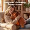 Mewaii Weighted Stuffed Animals with Microwavable Heating Pad - 5 lbs Adjustable, Heatable & Coolable Stuffed Animal for Realistic Hug, Removable Inner Pad, Plush Gifts for Kids (Amber Brown, 23 Inch) view 2