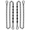 2 Pack 46in Hanging Chair Chain with 4 Carabiners, 500LB Capacity Hanging Kits Heavy Duty Hanging Chair Hardware for Hammock Swing Punching Bags Sandbag (Black+Black, 64in) view 1