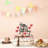 ZHENGYE Set of 1 Black Happy Birthday Cake Topper Sign And 5 Red Heart-shape Cake Toppers Baby Shower Birthday Party Cake Decorations(Black 25) view 3