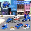IJIGU Truck Toys for Toddler 1, 2, 3, 4 Year Old Boy, City Police Transport Trucks Toy Set, Ideal Christmas Birthday Gifts for Kids. view 4