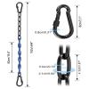 2 Pack 46in Hanging Chair Chain with 4 Carabiners, 500LB Capacity Hanging Kits Heavy Duty Hanging Chair Hardware for Hammock Swing Punching Bags Sandbag (Black+Blue, 64in) view 4