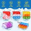 100 Pack Mini Pop Keychain Fidget Toys  Square Sensory Stress Relief Toy Bulk for Kids & Adults | Party Favors, Goodie Bag Stuffers, Classroom Prizes, Birthday view 3