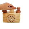 Ring Ring Telephone - Solid Wood Retro Chorded Dial Phone -1 pcs Toy Telephone-Pretend Play Toy Telephone -Role-Playing - Boost Communication Skills and Language Development - Age 3+ (1) view 1