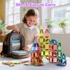 BAIJLE 46PCS Mini Magnetic Tiles, for Kids, Portable Magnetic Toys Travel Set with Iron Case for Kids Ages 4-8,Creativity Boosting Building Toys Set,Toddler Puzzle for Boys and Girls Ages 3+ view 2