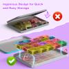 BAIJLE 46PCS Mini Magnetic Tiles, for Kids, Portable Magnetic Toys Travel Set with Iron Case for Kids Ages 4-8,Creativity Boosting Building Toys Set,Toddler Puzzle for Boys and Girls Ages 3+ view 4