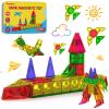 112PCS Mini Magnetic Tiles for Kids, Magnetic Tiles Travel Set with Iron Box, Portable Construction Toys STEM Educational Building Set for Kids Ages 4-8 Toddlers, Boys & Girls Birthday New Year Gift view 1