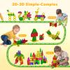 112PCS Mini Magnetic Tiles for Kids, Magnetic Tiles Travel Set with Iron Box, Portable Construction Toys STEM Educational Building Set for Kids Ages 4-8 Toddlers, Boys & Girls Birthday New Year Gift view 2