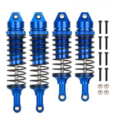 4pcs Oil All Metal Shocks RC Shock Absorber Damper Set for Traxxas Rustler 4X4 VXL Slash 2WD 4x4 Hoss Stampede Bandit Nitro Shock Absorber Damper Set 1/10 Upgrades Parts Replace of 5862 (Blue)