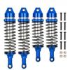 4pcs Oil All Metal Shocks RC Shock Absorber Damper Set for Traxxas Rustler 4X4 VXL Slash 2WD 4x4 Hoss Stampede Bandit Nitro Shock Absorber Damper Set 1/10 Upgrades Parts Replace of 5862 (Blue Silver) view 1