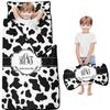 Personalized Cow Stripes Toddler Nap Mat for Boys and Girls Custom Name Sleeping Bag with Pillow & Blanket Soft & Portable for Daycare, Preschool & Kindergarten view 1