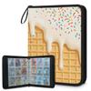 Kuquteed White Ice Cream Trading Card Binder 9 Pocket 900 Cards Holder Collector Album with 50 Removable Sleeves Gifts for Boys Girls Waffles Biscuit Sports Game Cards view 1