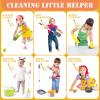 Toddler Cleaning Set, Kids Cleaning Toy Set with 2 in 1 Kids Vacuum that Really Works, Mop, Broom, 14Pcs Pretend Play Home Cleaning Playset for Toddler Ages 3+, Birthday Gift for Girls Boys (Blue) view 4