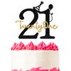 Twenty One Cake Topper, 21st Birthday Cake Decor, Cheers to 21 Years/Bruh I'm 21, Happy 21st Birthday Party Decorations view 1