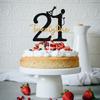 Twenty One Cake Topper, 21st Birthday Cake Decor, Cheers to 21 Years/Bruh I'm 21, Happy 21st Birthday Party Decorations view 4