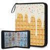 Kuquteed Waffle Cookies Trading Card Binder 4 Pocket 400 Cards Holder Collector Album with 50 Removable Sleeves Toys Gifts for Boys Girls White Ice Cream Sports Game Cards view 1
