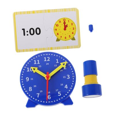 WHAMVOX 1 Set Interactive Teaching Tool with DIY Cards Engaging Classroom Clock Model for Students to Timetelling Skills
