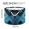 voucong Blue Lace Poker Grid storage basket and waterproof toy storage bins with sturdy handle bins small for pantry canastas para organizar juguetes view 2