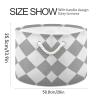 voucong Buffalo Plaid Check Gray White storage basket foldable and waterproof baskets for storage containers with sturdy handle atorage Decoracion for nursery canastas para ropa sucia view 2