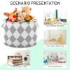 voucong Buffalo Plaid Check Gray White storage basket foldable and waterproof baskets for storage containers with sturdy handle atorage Decoracion for nursery canastas para ropa sucia view 4