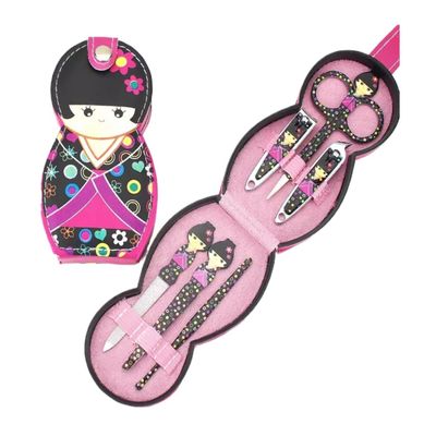 CWENZXDIA Nesting Dolls Kids 1pcs Matryoshka Doll 6 in 1 Manicure Pedicure Set Nail Clippers Professional Pedicure Nail Scissors Kit Matryoshka Doll(Black)