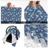 Muishi Blue Shark Wearing Cowboy Hat Baby Car Seat Canopy Nursing Cover for Newborn Car Seat Breastfeeding Covers Blanket Newborn Shower Gift view 2