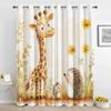 Chrysahr Giraffe Hedgehog Curtains for Nursery Bedroom 39 Inch Length 2 Panels, Cute Woodland Animals Kids Blackout Curtains, Thermal Insulated Grommet Window Curtain for Living Room Drapes view 1