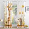 Chrysahr Giraffe Hedgehog Curtains for Nursery Bedroom 39 Inch Length 2 Panels, Cute Woodland Animals Kids Blackout Curtains, Thermal Insulated Grommet Window Curtain for Living Room Drapes view 2