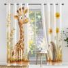 Chrysahr Giraffe Hedgehog Curtains for Nursery Bedroom 39 Inch Length 2 Panels, Cute Woodland Animals Kids Blackout Curtains, Thermal Insulated Grommet Window Curtain for Living Room Drapes view 3