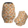 Muishi Cute Bulldog Pumpkin Baby Car Seat Covers Carseat Canopy Soft Infant Stroller Cover Nursing Breastfeeding Covers for Girls Boys Newborn view 1