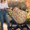 Muishi Cute Bulldog Pumpkin Baby Car Seat Covers Carseat Canopy Soft Infant Stroller Cover Nursing Breastfeeding Covers for Girls Boys Newborn view 3