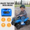 XCAR 6V ATV for Kids, 4 Wheeler for Toddlers with Music, Horn, Lights, 1.2mph Max Speed, Blue view 3