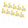 Ciieeo 10pcs Moon Cake Toppers 3D Felt Birthday Cupcake Picks Festive Dessert Decoration for Parties and Weddings view 1