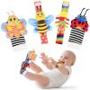 Baby Toys 0-6 Months-Baby Rattles Toy Wrist Rattle Socks and Foot Finder Set Infant Newborn Boys and Girls Essentials Ideal Sensory Toys Shower Gifts for Babies 0-12 Months view 1