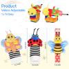 Baby Toys 0-6 Months-Baby Rattles Toy Wrist Rattle Socks and Foot Finder Set Infant Newborn Boys and Girls Essentials Ideal Sensory Toys Shower Gifts for Babies 0-12 Months view 2